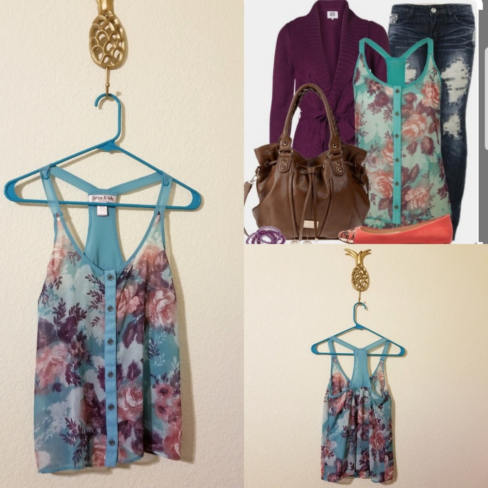 🛍  Floral Halter Tank by Band of Gypsies
